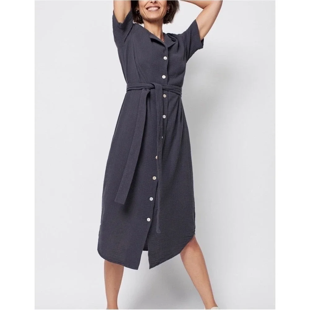 canna cotton dress Balsa Midi Cut:XX pleated front Mad Men BEAUTIFUL PINTUCK PINK OAXACAN